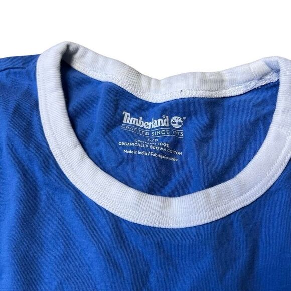 Y2K Timberland Spell Out Ringer T Shirt Small - Picture 3 of 4
